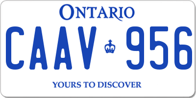 ON license plate CAAV956