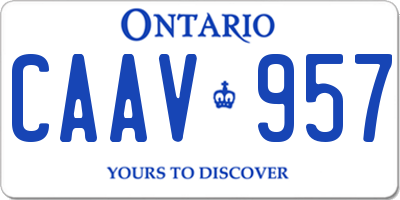 ON license plate CAAV957