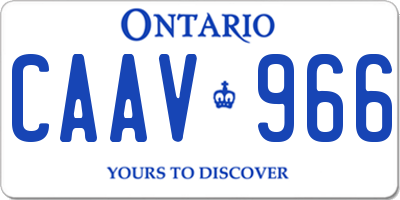 ON license plate CAAV966