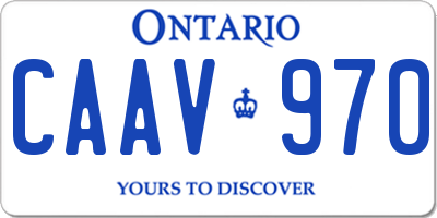 ON license plate CAAV970