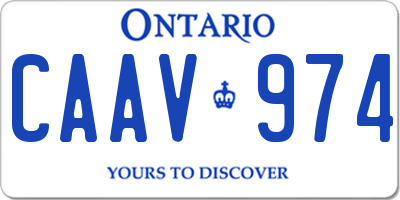 ON license plate CAAV974