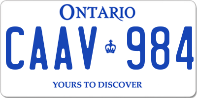 ON license plate CAAV984