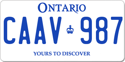 ON license plate CAAV987