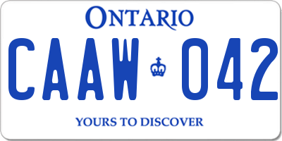 ON license plate CAAW042