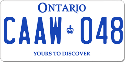 ON license plate CAAW048