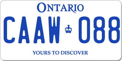 ON license plate CAAW088