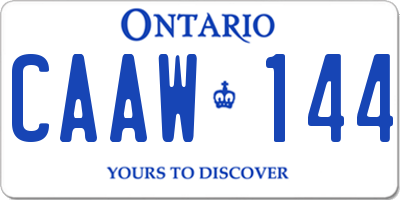 ON license plate CAAW144