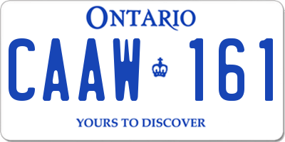 ON license plate CAAW161