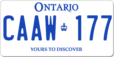 ON license plate CAAW177