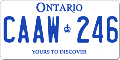 ON license plate CAAW246