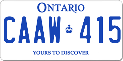 ON license plate CAAW415