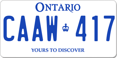 ON license plate CAAW417