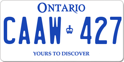 ON license plate CAAW427