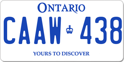 ON license plate CAAW438