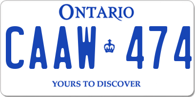 ON license plate CAAW474