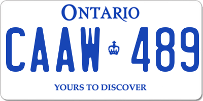 ON license plate CAAW489