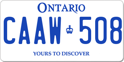 ON license plate CAAW508