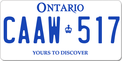 ON license plate CAAW517