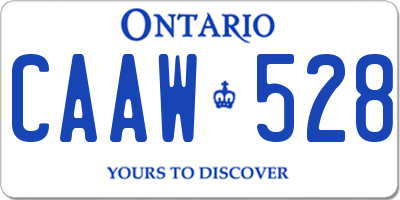 ON license plate CAAW528