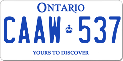 ON license plate CAAW537