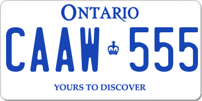 ON license plate CAAW555