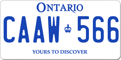 ON license plate CAAW566