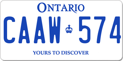 ON license plate CAAW574