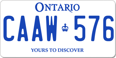 ON license plate CAAW576