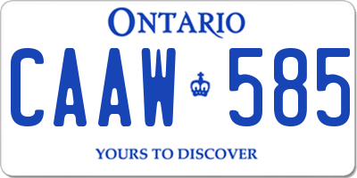 ON license plate CAAW585