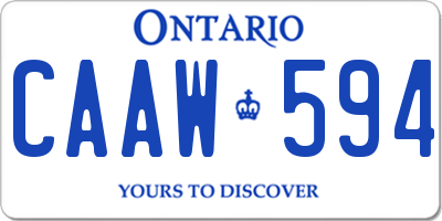 ON license plate CAAW594