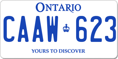 ON license plate CAAW623