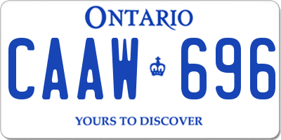 ON license plate CAAW696