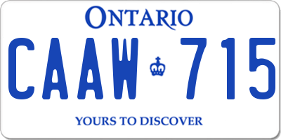 ON license plate CAAW715