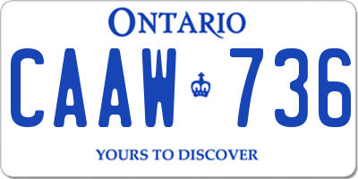 ON license plate CAAW736