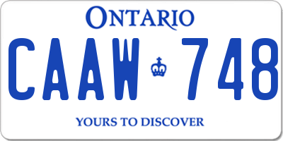 ON license plate CAAW748