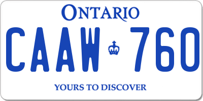 ON license plate CAAW760