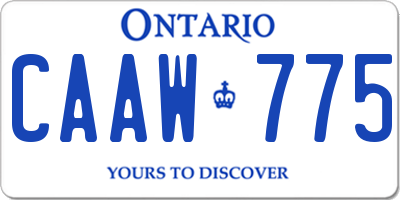 ON license plate CAAW775