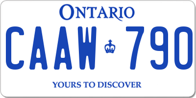 ON license plate CAAW790