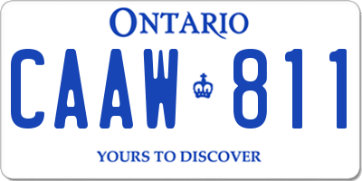 ON license plate CAAW811