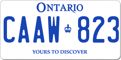 ON license plate CAAW823