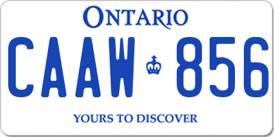 ON license plate CAAW856