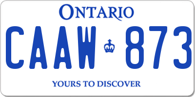 ON license plate CAAW873