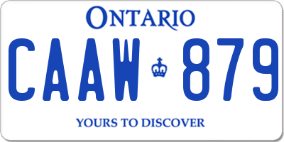 ON license plate CAAW879