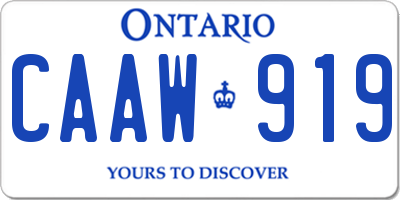 ON license plate CAAW919