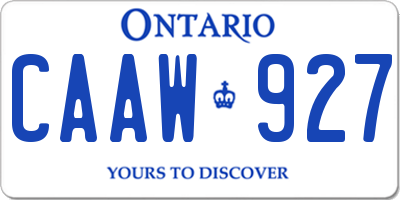 ON license plate CAAW927