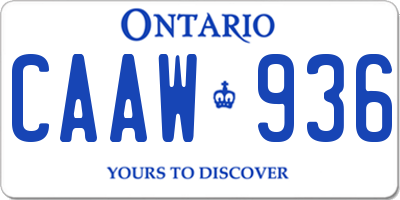 ON license plate CAAW936