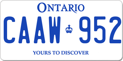 ON license plate CAAW952