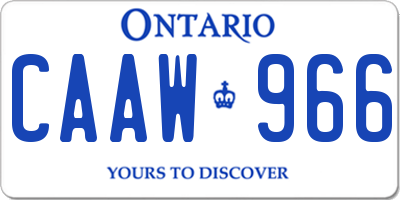 ON license plate CAAW966