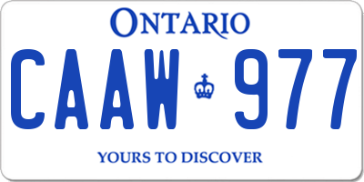 ON license plate CAAW977