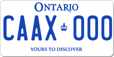 ON license plate CAAX000